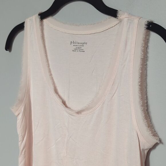 Philosophy Pink V Neck Sleeveless Blouse - Picture 2 of 5